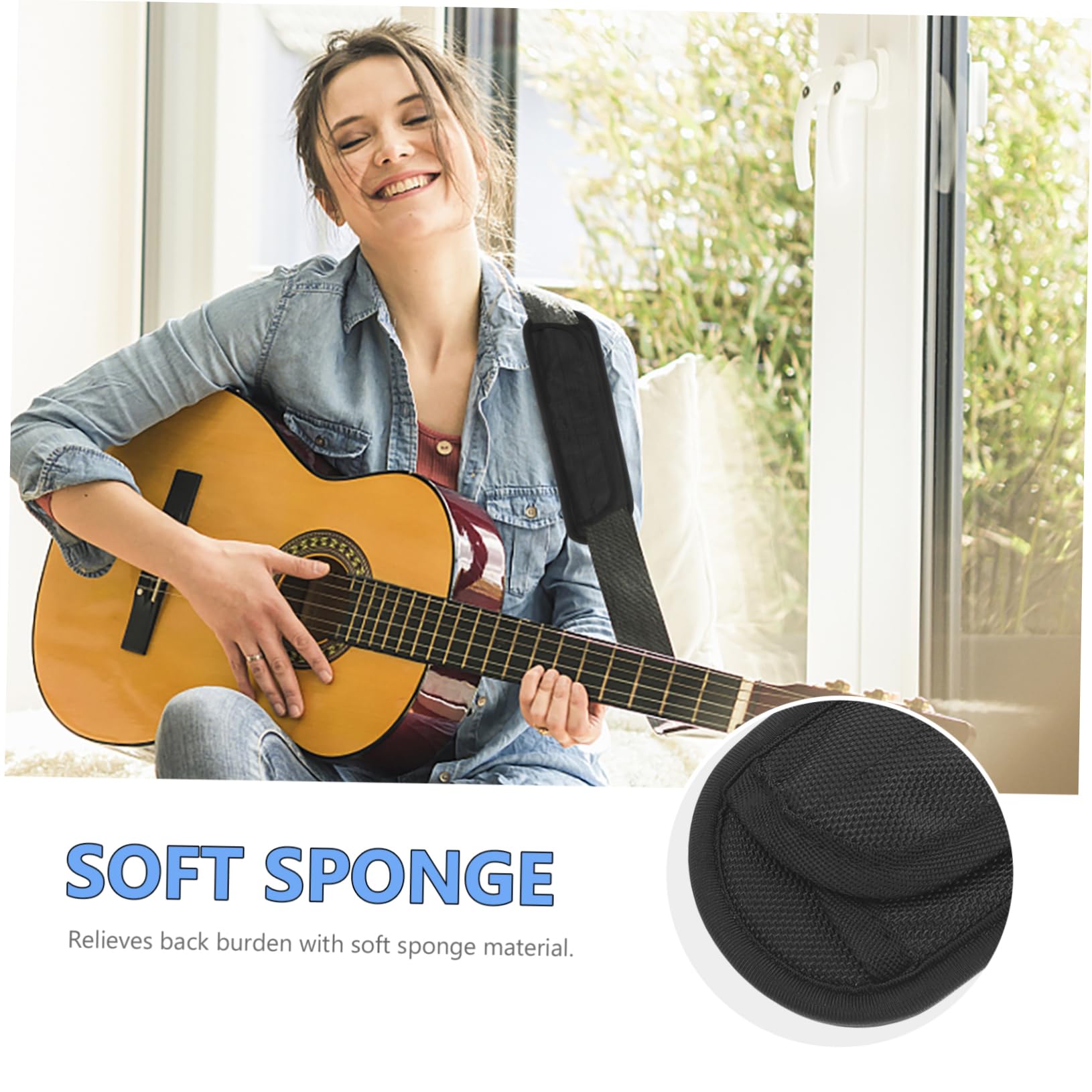 Hemoton Sponge Black Backpack Shoulder Strap Weight Reduction Pad Shoulder Bag Straps Pad Shoulder Straps Pad Canvas Fabric Shoulder Strap Pad