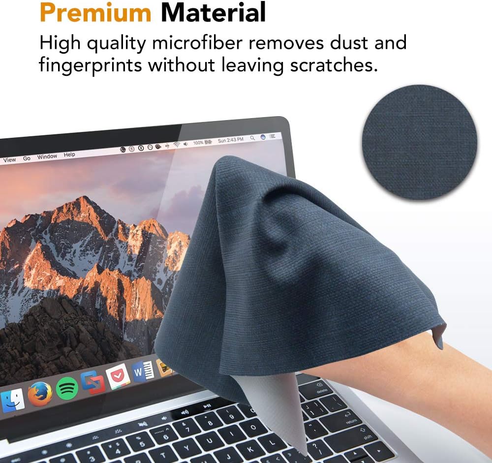 SenseAGE 3-in-1 Travel Mouse Pad for Laptop, Ultra-Soft Laptop Keyboard Cover, Cleaning Cloth All-in-One Solution, Portable and Washable Microfiber Mat with Monitor Protection, My Jeans (Dark Blue) image 2 of 8 B07FQ8FL2R
