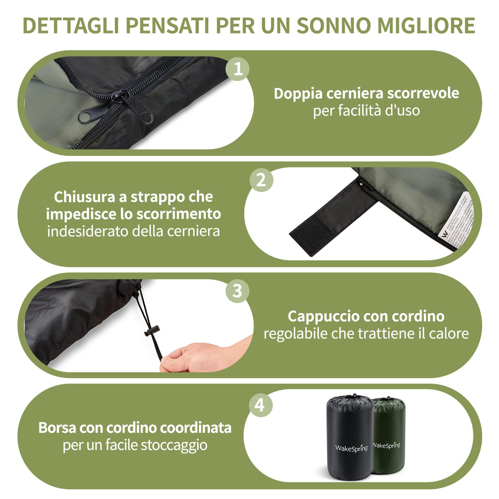 Sacco a Pelo Adulto 3 Stagioni, Leggero e Idrorepellente, Sacco a Pelo da Campeggio con Sacca, Unibile per Uso Doppio, Apribile come Coperta, per Camping, Escursionismo e Viaggio