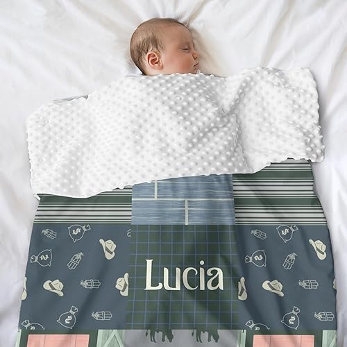 Miniatura 171 de Manta de bebé personalizada, monograma rosa, lindo elefante personalizado, mantas de 30 x 40 pulgadas para bebé, niño y niña con nombre, baby Opción