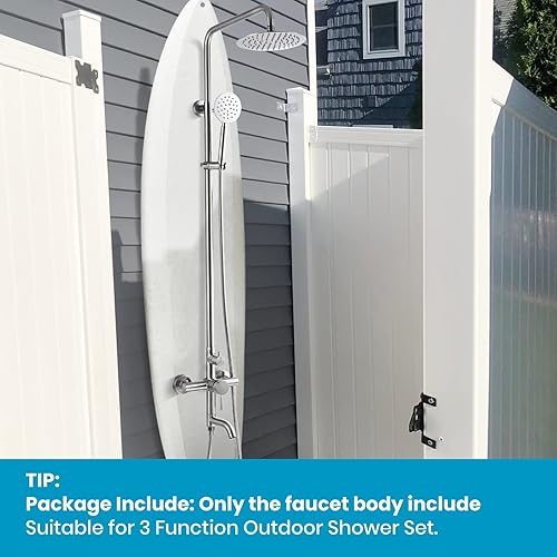 Miniatura 6 de gotonovo Cuerpo de válvula principal de acero inoxidable SUS304 adecuado para accesorio de ducha al aire libre, mango vertical de tres funciones,