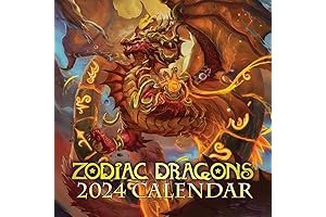 2024 Zodiac Dragons Fantasy Wall Calendar Limited Edition