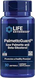 Life Extension PalmettoGuard Saw Palmetto & Beta-Sitosterol – Supports Healthy Prostate Function & Hormone Metabolism Health – Supplements Pills for Men - Gluten-Free, Non-GMO – 30 softgels