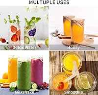 OAMCEG 8 db 500 ml Üveg Palack Szett - Juice Üvegek PP Fedéllel és Szívószálakkal, Mosogatógépben Mosható, Hűtőben Tárolható, Smoothie-hoz é 8