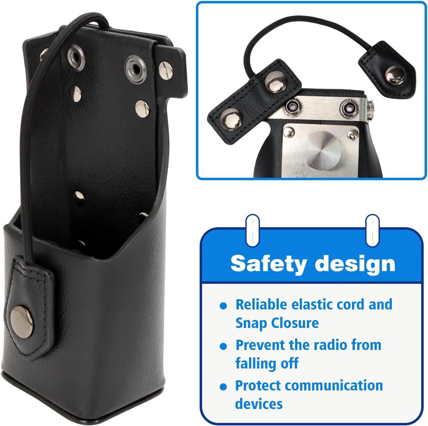 Leather Swivel Holster for Motorola Radio NNTN4115A, Compatible with XTS5000 XTS3000 XTS2500 XTS1500, Leather Radio Holster for Duty Belt, Secure Carry Case