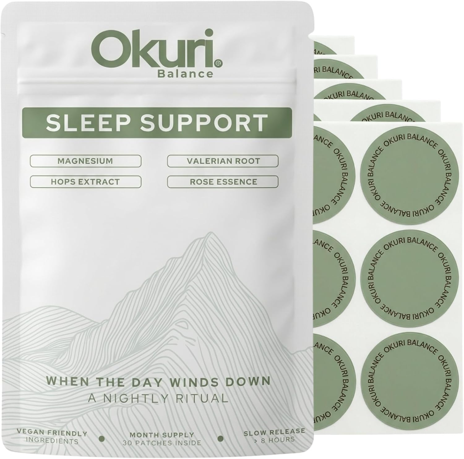 Magnesium Sleep Patches – Valerian Root, Magnesium Malate & Hop Extract | Natural Sleep Aid | Alternative to Sleeping Tablets & Sleep Gummies | 30 Patches