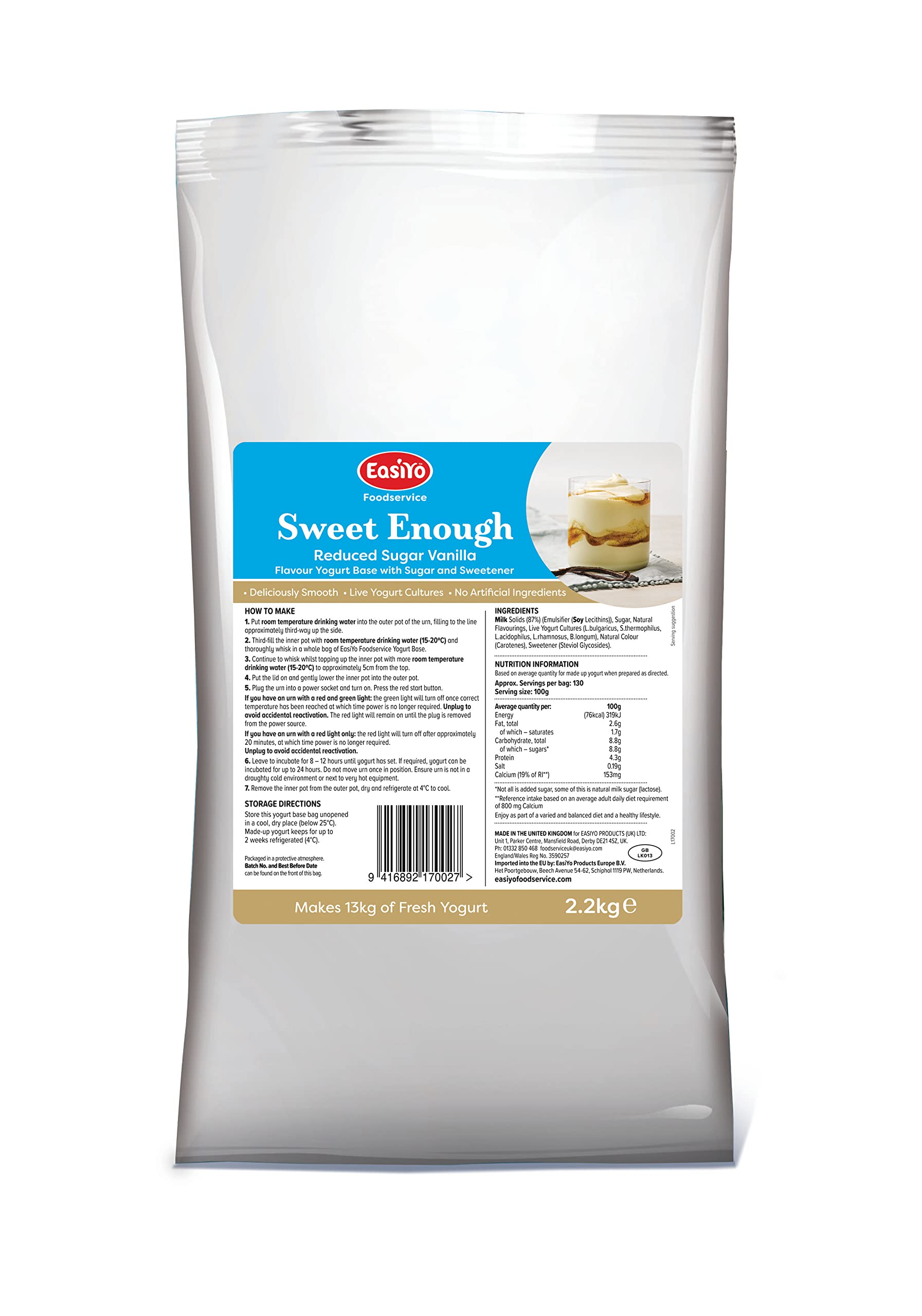 Food Service Catering Size EasiYo Yogurt and Desserts Mixes Compatible With 6.5KG / 13KG Yogurt Maker (Greek Style 2.4kg) — view 4