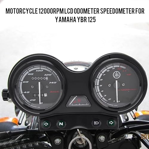 Miniatura 2 de 12V Motorcycle Odometer Gauge, 12000RPM LCD Speedometer, Motorcycle Odometer Speedometer Fit for YBR 125