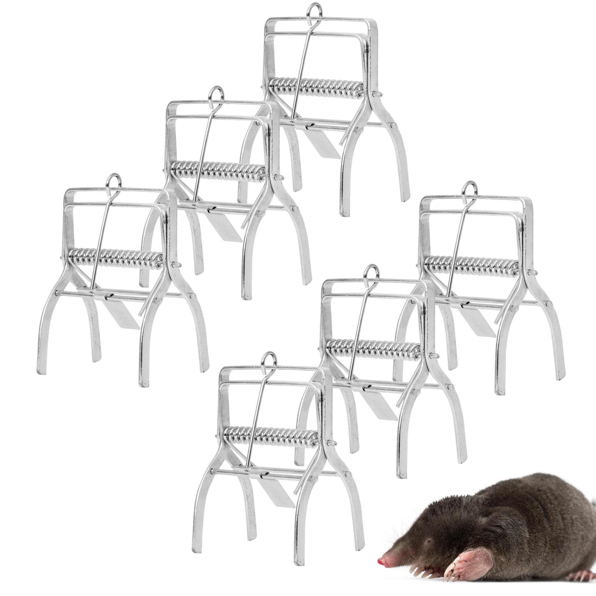 REPELEM Claw Mole Trap Reusable Mole Traps, Rust-Free Garden Protection Humane Vole & Mole Killer, Powerful Mole Deterrent | Large, Pack of 6