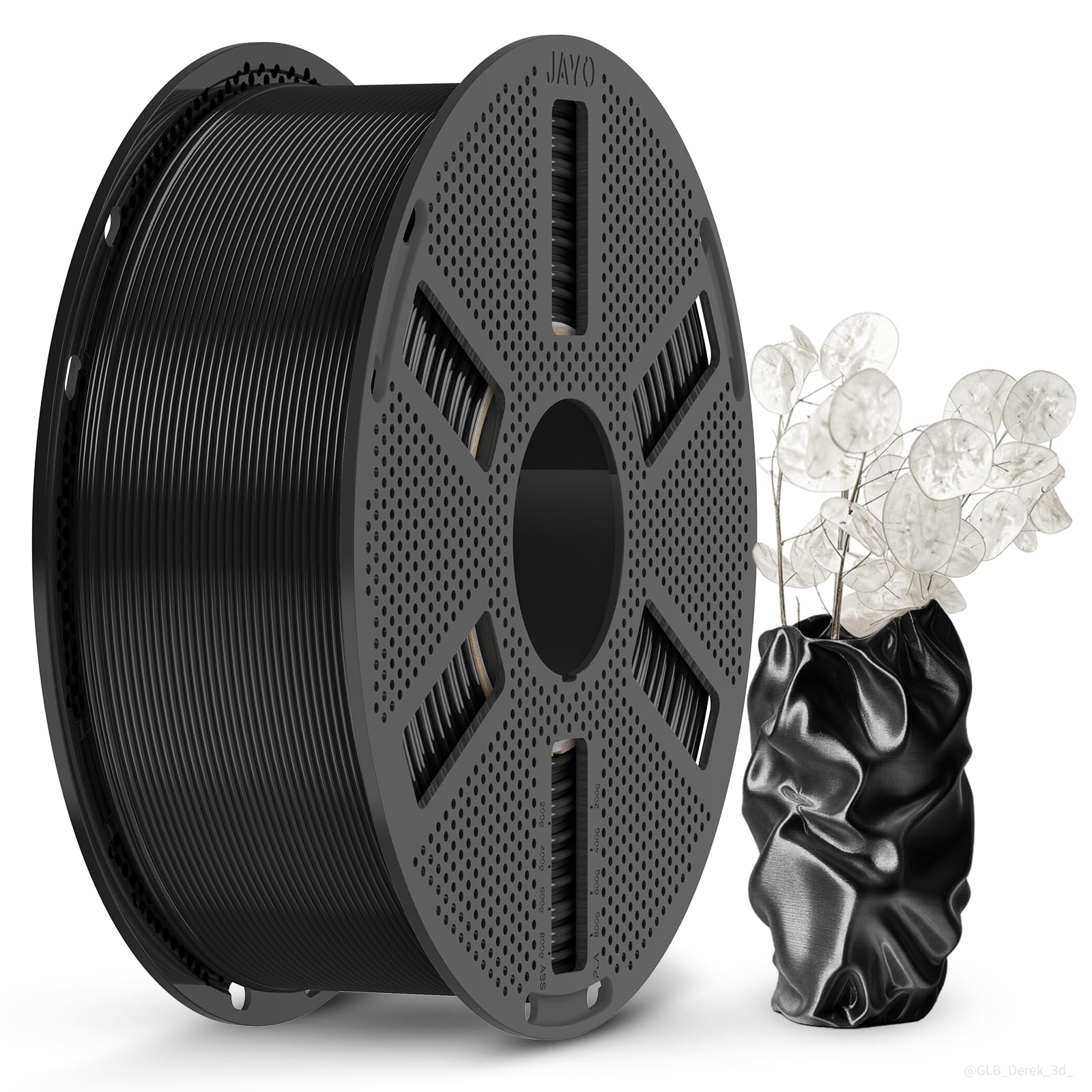 JAYO Silk PLA 3D Printer Filament 1.75mm, 1.1kg, Black