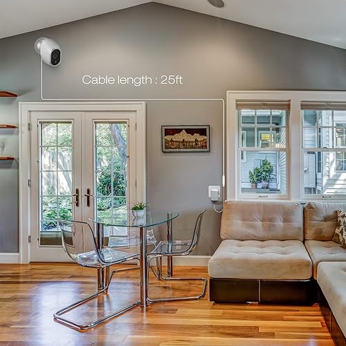 Miniatura 6 de Adaptador de corriente compatible con Arlo (reemplazo CR123A), con cable de 25 pies24.6 ft resistente a la intemperie para exteriores alimenta