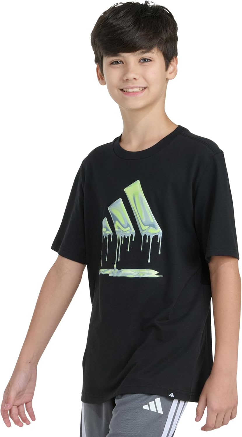 adidas Boys Short Sleeve Tiger Camo Bos Cotton Tee T Shirt - Image 4