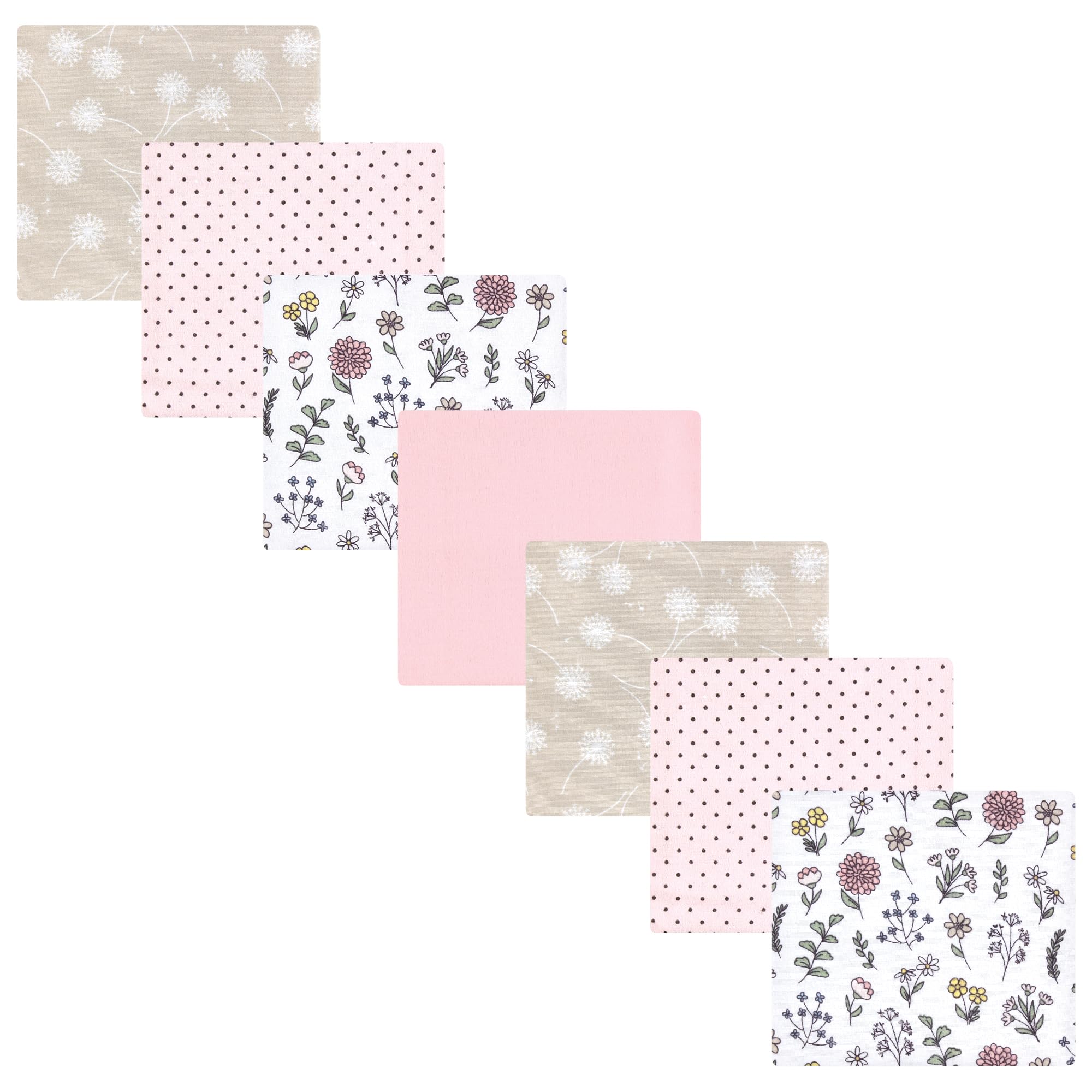 Hudson Baby Unisex Baby Cotton Flannel Receiving Blankets Bundle, Dandelion Wish, One Size