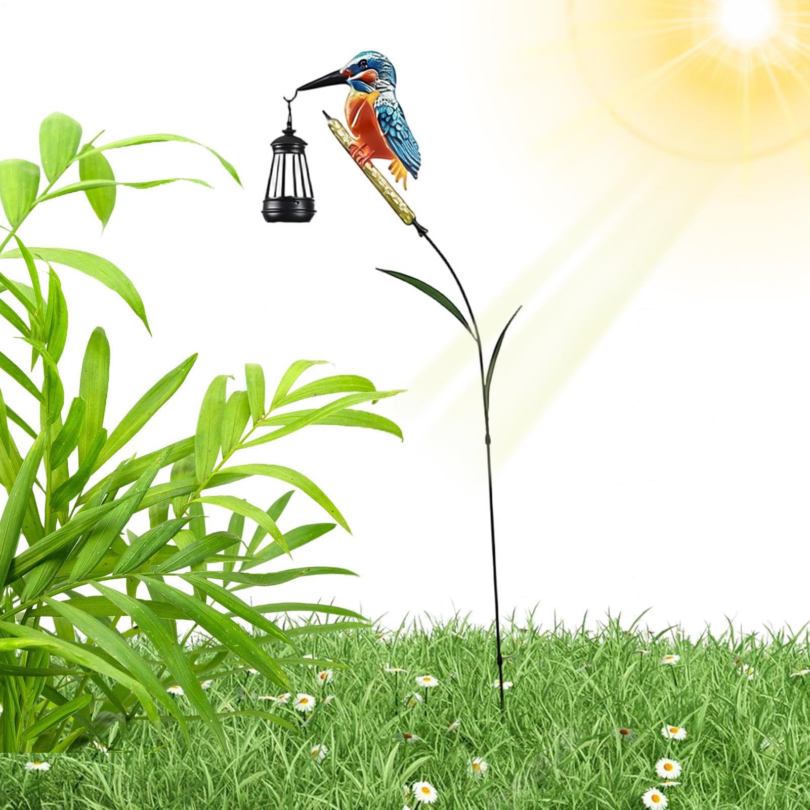 Solar Statue - Solar Powered Kingfisher Light,Pathway Waterproof Lantern,for Garden Yard Backyard Porch Lawn Walkway Courtyard Outdoor Landscaping Holiday