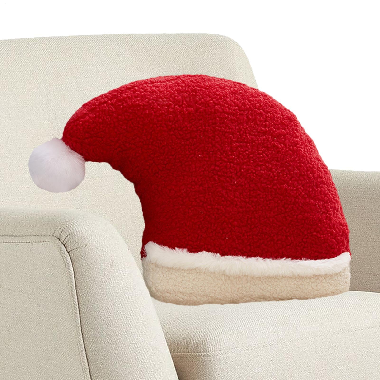 Coussin de Noël bonnet de Père Noël pour cocooning au salon