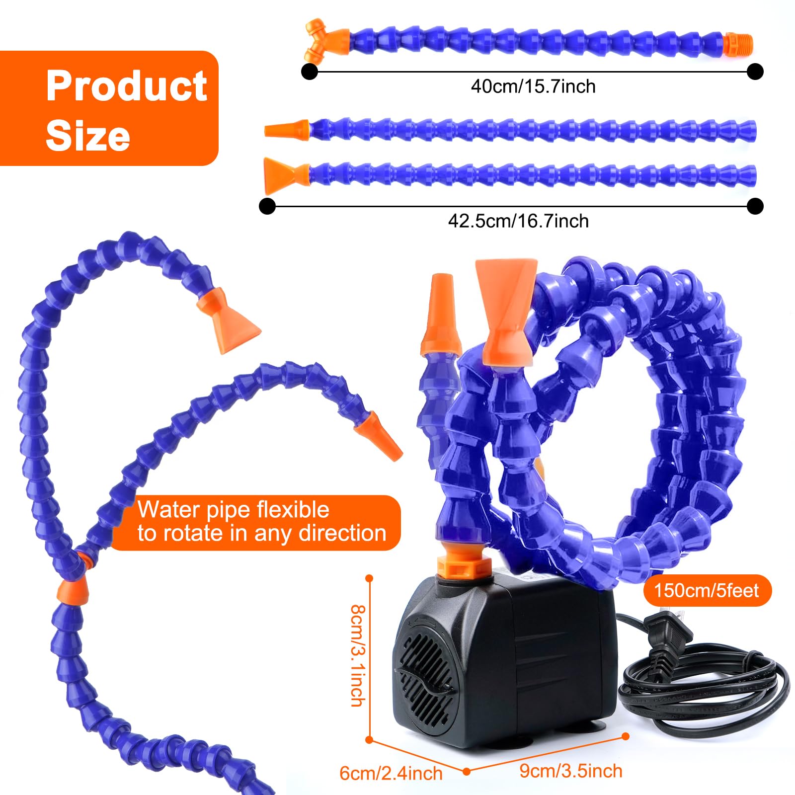 JYNTERPLAY Kids Water Pump for Step2 Water Table with 2 Nozzles Flexible Spray Tubes for Summer Outdoor Activities — view 2