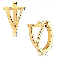 LOYATA Initial Huggie Hoop Earrings Gold Letter Sleeper 14K Gold Filled Earrings Simple Hypoallergenic Personalized Jewelry Gift for Women - 26 Letters