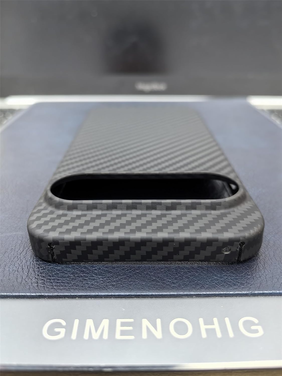 Ultra Slim Case for Google Pixel 9 Pro XL, Made of Real Aramid Fiber, Soft Touch, Tough Durable Carbon Bumper Black