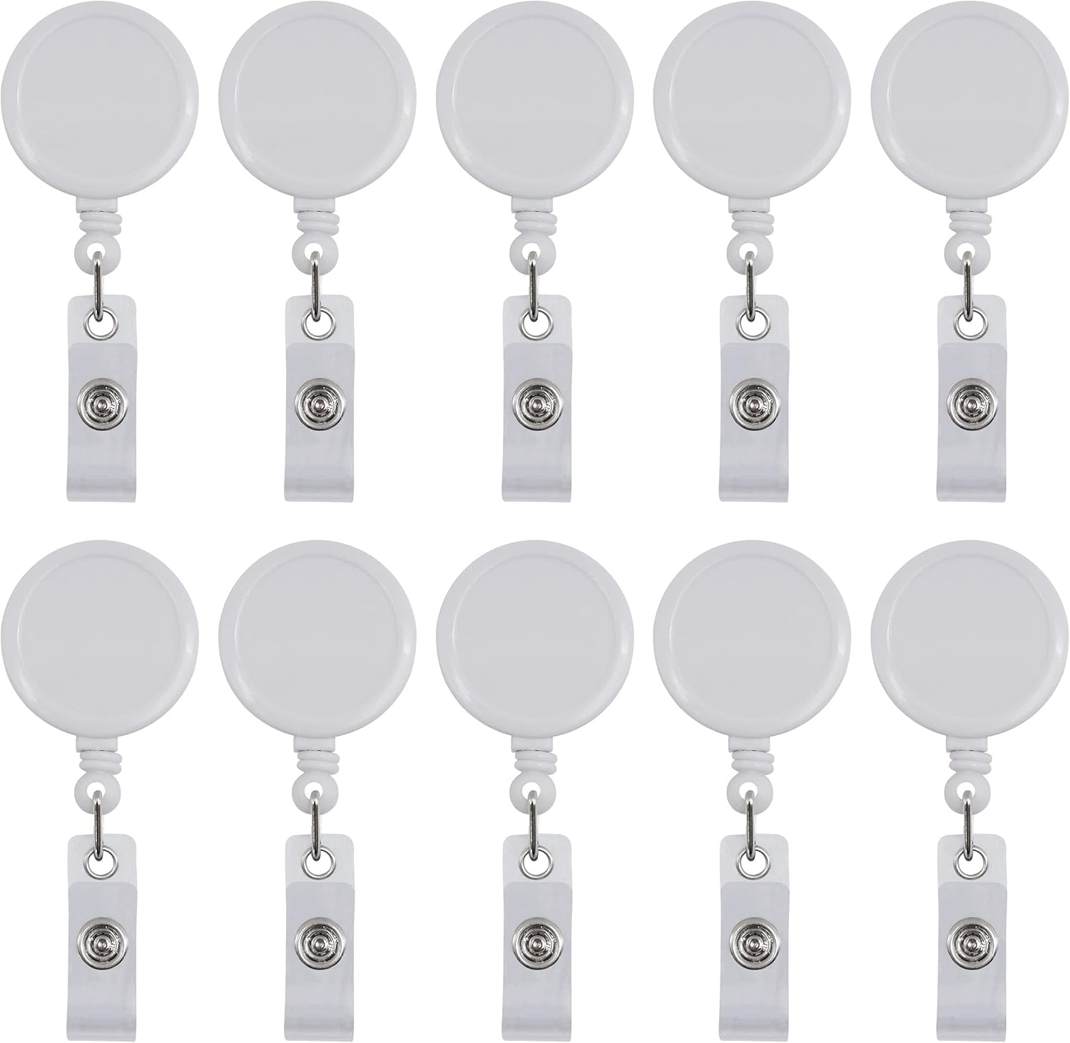 100 Pack Retractable ID Badge Holder Badge Reels with Swivel Alligator Clip Bulk Pack Badge Holders by Premium Badges