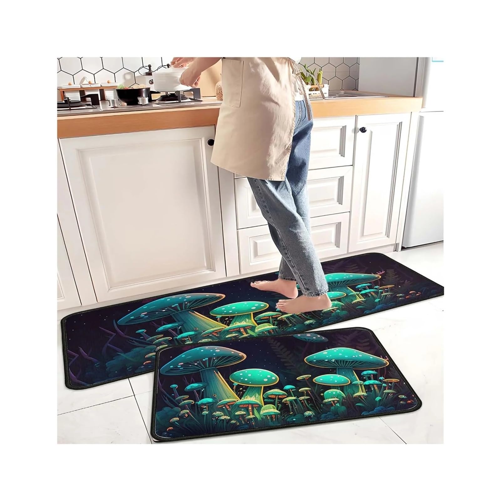 Tapis de cuisine lavables anti-tache pour sol glissant