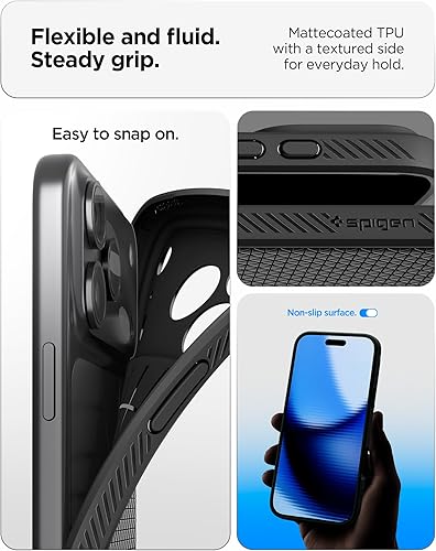 Vista 328 de Spigen Liquid Air - Funda diseñada para iPhone 13 Pro Max (2021), color negro mate