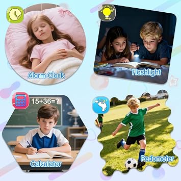 Kids Smart Watch,Smart Watch for kids with Phone Call SOS Music Video Camera Step Counter Alarm, Smartwatch for boys girls Birthday Gifts 4-8 age