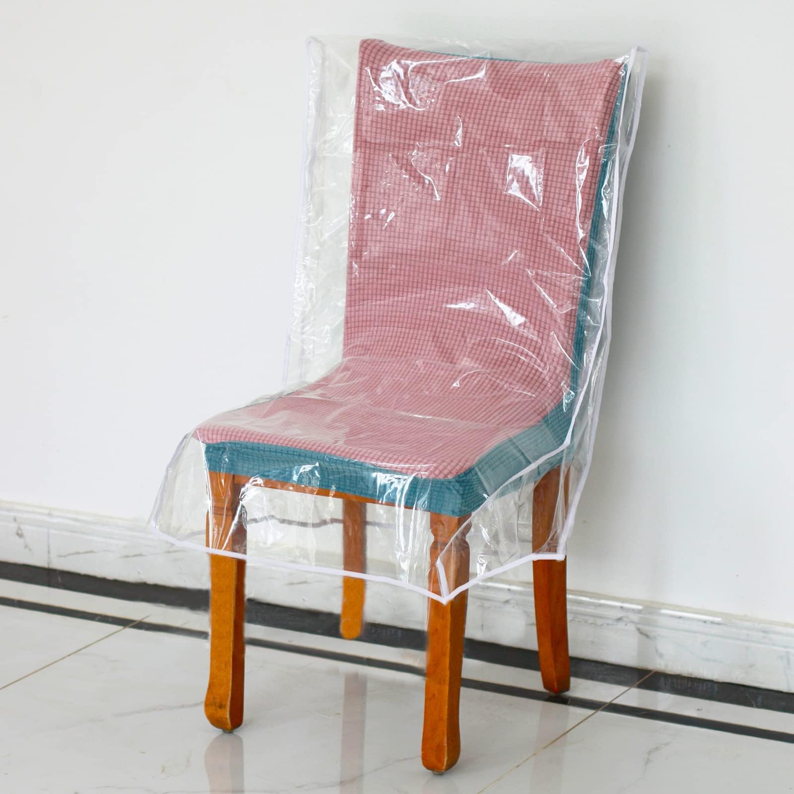 JOMMIE CHENClear Plastic Chair Covers - Waterproof, Durable PE Material, Protects Against Liquids, Dust, Pet Scratches, and Stains - Ideal for Dining Chairs, Home (4 Pack)