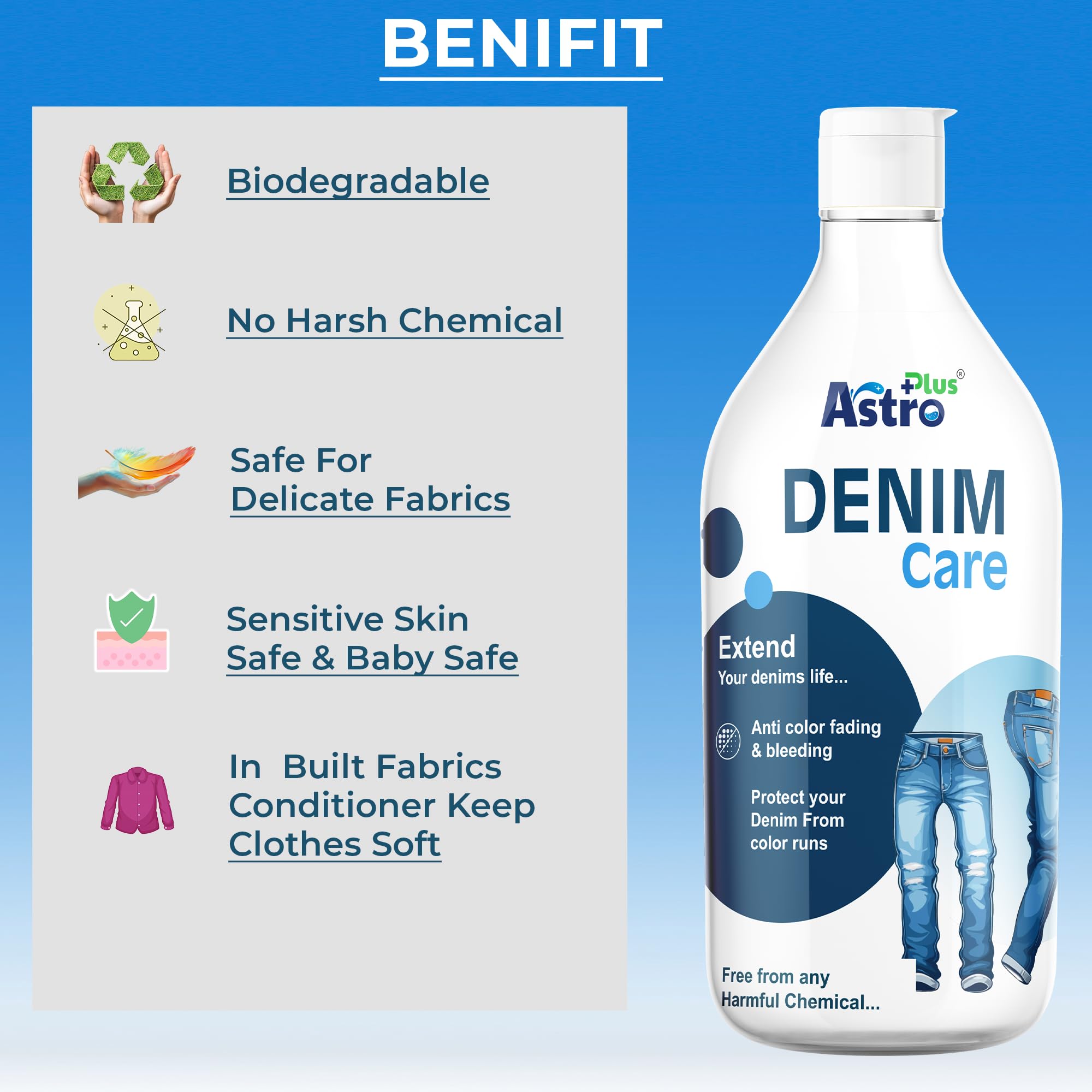 Astro Plus+ No 1 Special Denim Care Liquid Wash- 500 ml I Ultimate Solution For Washing All Your Denim and Jeans-Jacket 4