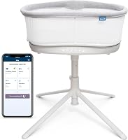 HALO BassiNest Connected Swivel Sleeper 3.0: Smart Bassinet with AutoSoothe Cry Detection, 360° Swivel, Rocking, Vibration & Postpartum Recovery Wall