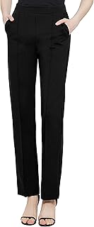 Women's Yoga Dress Pants Stretchy Casual Slacks Straight Leg Work Pants with Pockets