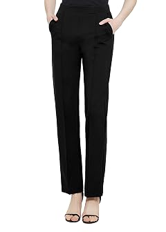 Urban CoCo Womens Yoga Dress Pants Stretchy Casual Slacks Straight Leg Work Pants with Pockets
