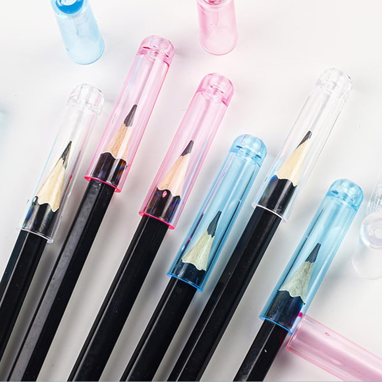 BHAVRUTT 10 Pcs Colorful Plastic Pencil Caps | Pencil Tip Protectors & Extender Holders | pencil holders Stationery Supplies for Students, School & Office Use (PACK OF 10)