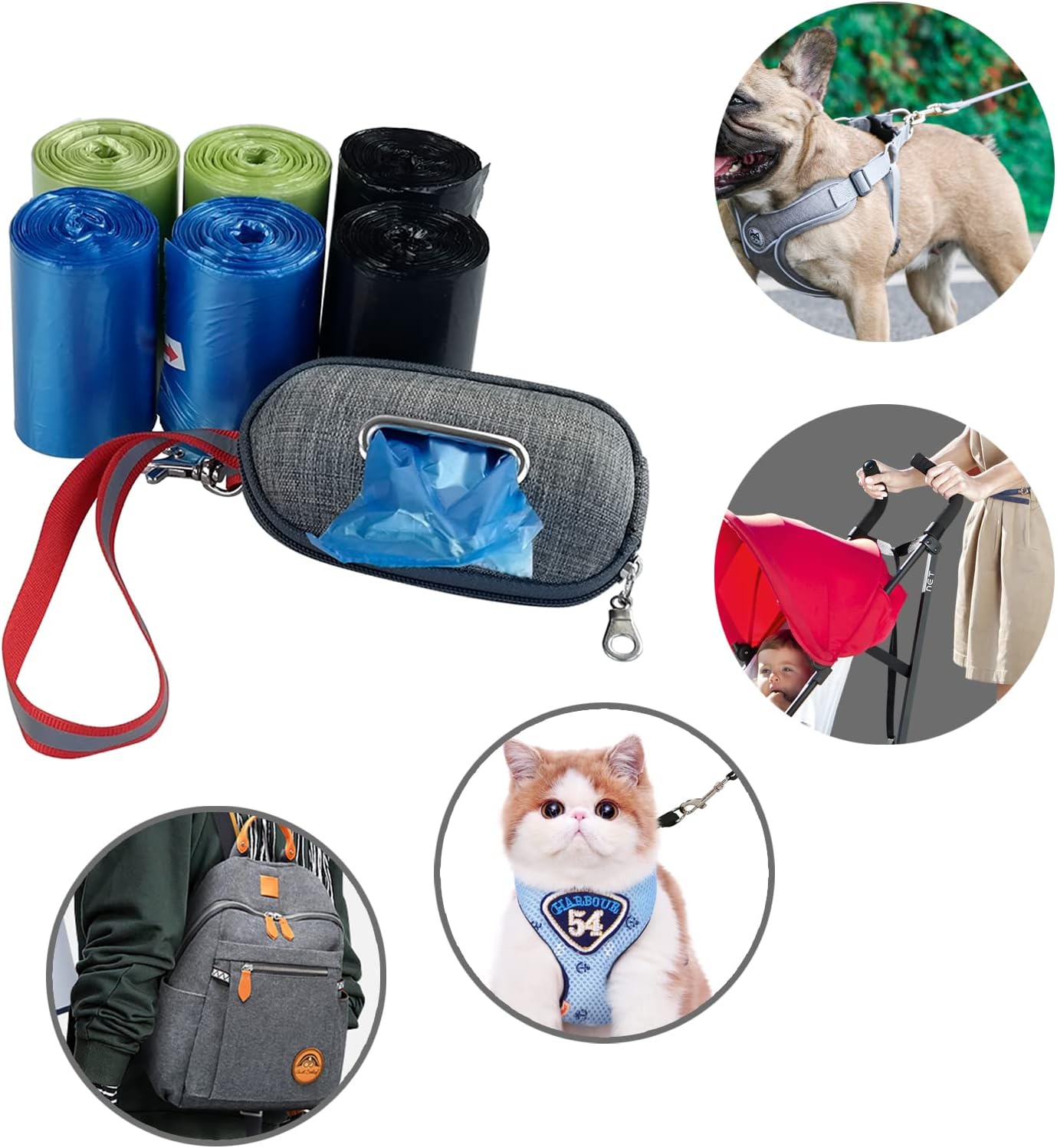 Pekky Dog Poop Bag with Dispenser, Waste Dog Bags, 1365 Counts