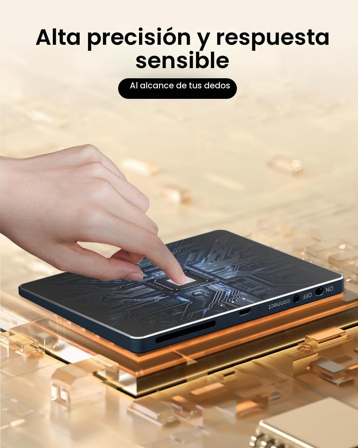 ProtoArc Touchpad para Windows 11/10 PC: T1 Plus Bluetooth, Superficie multitáctil, Recargable, Panel táctil portátil de Alta precisión, portátil, Ordenador de sobremesa - Negro