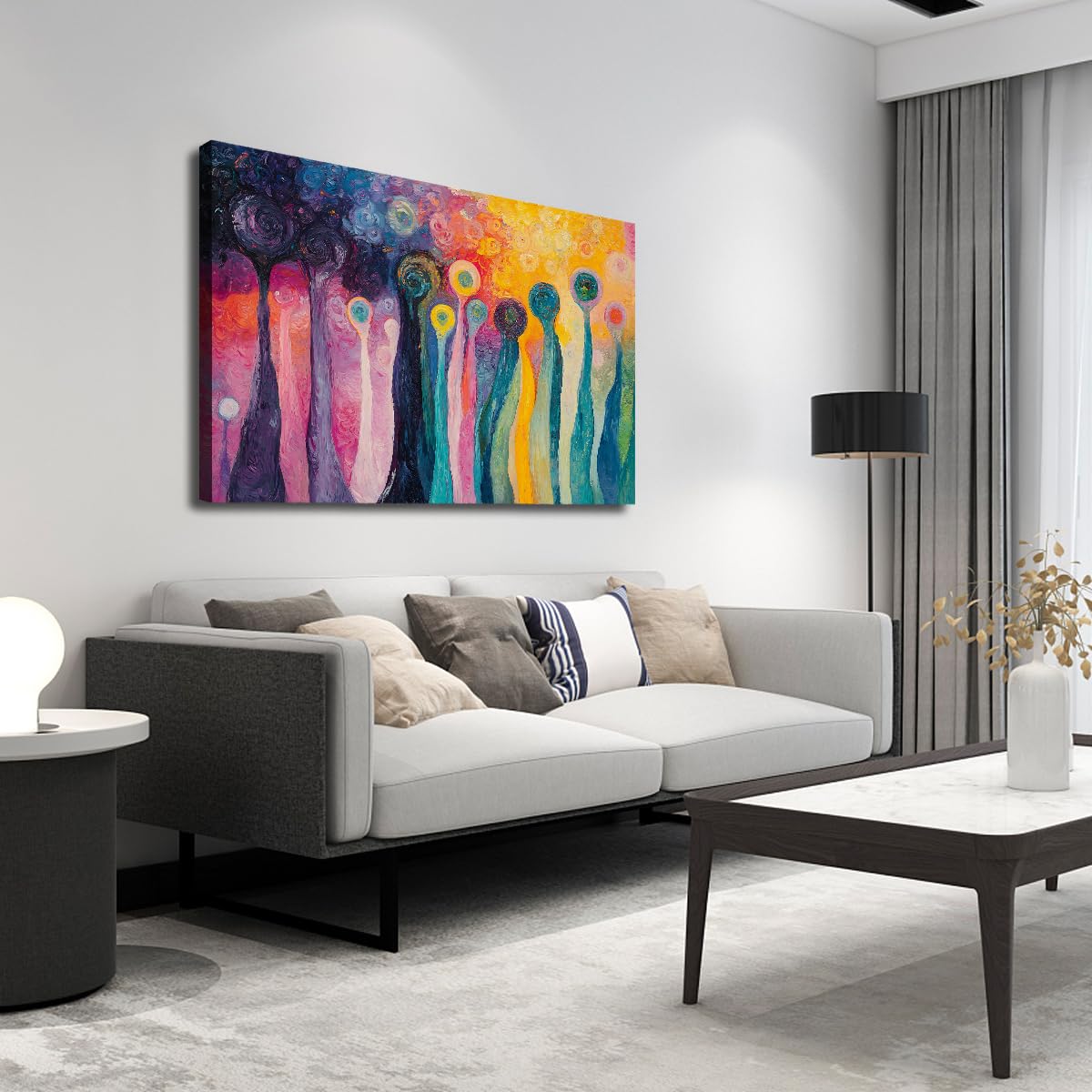 TOANGWALL Arte murale su tela biologica astratta e colorata stampe murali vivaci poster d'arte moderna e unica per arredamento di casa 80x120cm
