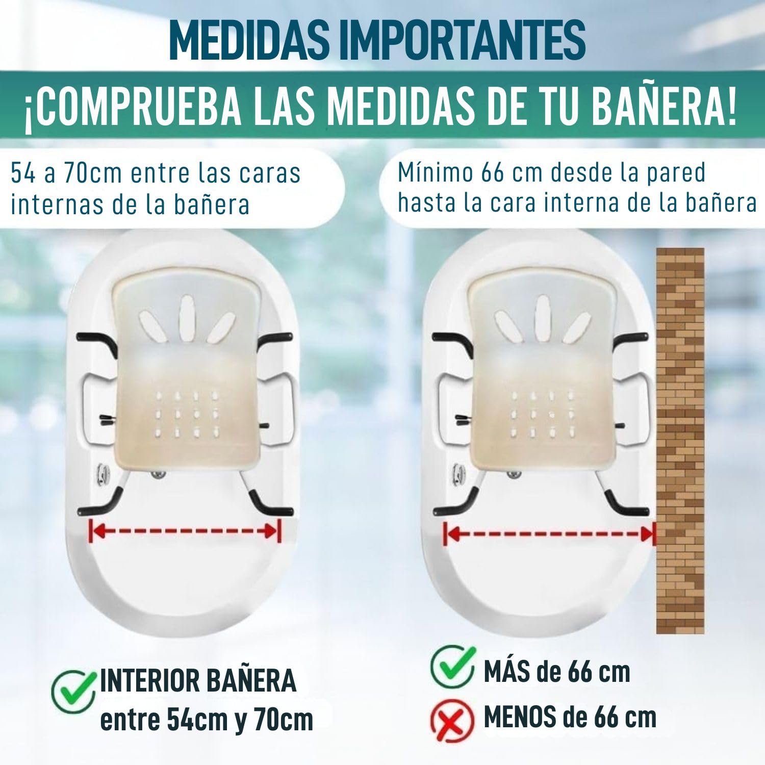 OrtoPrime Silla Bañera Giratoria 360º - Asiento Bañera Adulto Cómoda Transferencia - Silla Ducha Mayores FÁCIL Acceso - Silla de Baño Antideslizante