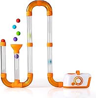Fat Brain Toys Original Air Toobz: Air-Powered STEM Building Toy for Kids 3+ with Modular Tubes & Hover Balls