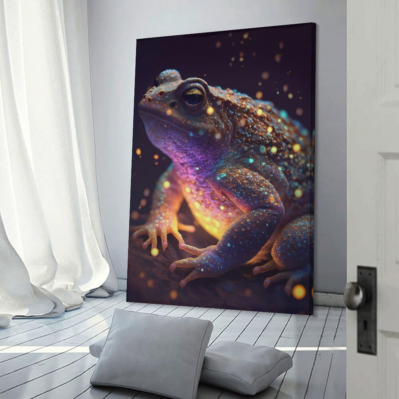 Junmoney Galaxy Toad Frog Wall Picture Print, 24x36inch(60x90cm), for New Home Styling, Lounge Or Bedroom, Home Artwork for Modern Interiors
