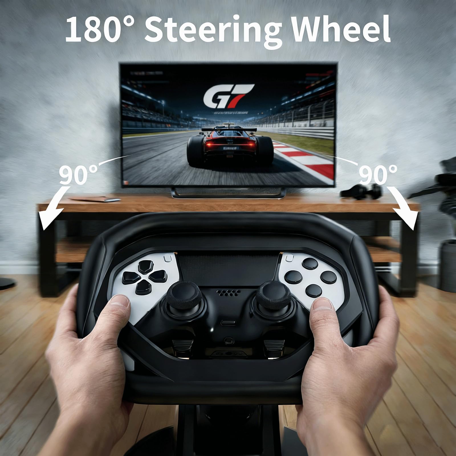 Supporto per volante da corsa per PS5/PS5 Elite, supporto per volante con 4 ventose da tavolo per controller PlayStation 5 Dualsense, più robusto e affidabile per corse immersive