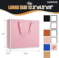 Vista 3 de YACEYACE - Bolsas de regalo rosas grandes, 10 unidades de 12.5 x 4.5 x 11 pulgadas, bolsas de regalo rosas de gran tamaño, bolsas de regalo rosas