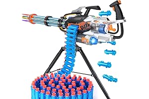 Gatling Toy Gun for Kids, Soft Foam Bullets, 10-13m Range, 60 Darts,...