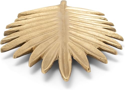 Miniatura 4 de India Handicrafts Tropical Palm Leaf Gold Tone 10 pulgadas Metal Trivet Hot Pad