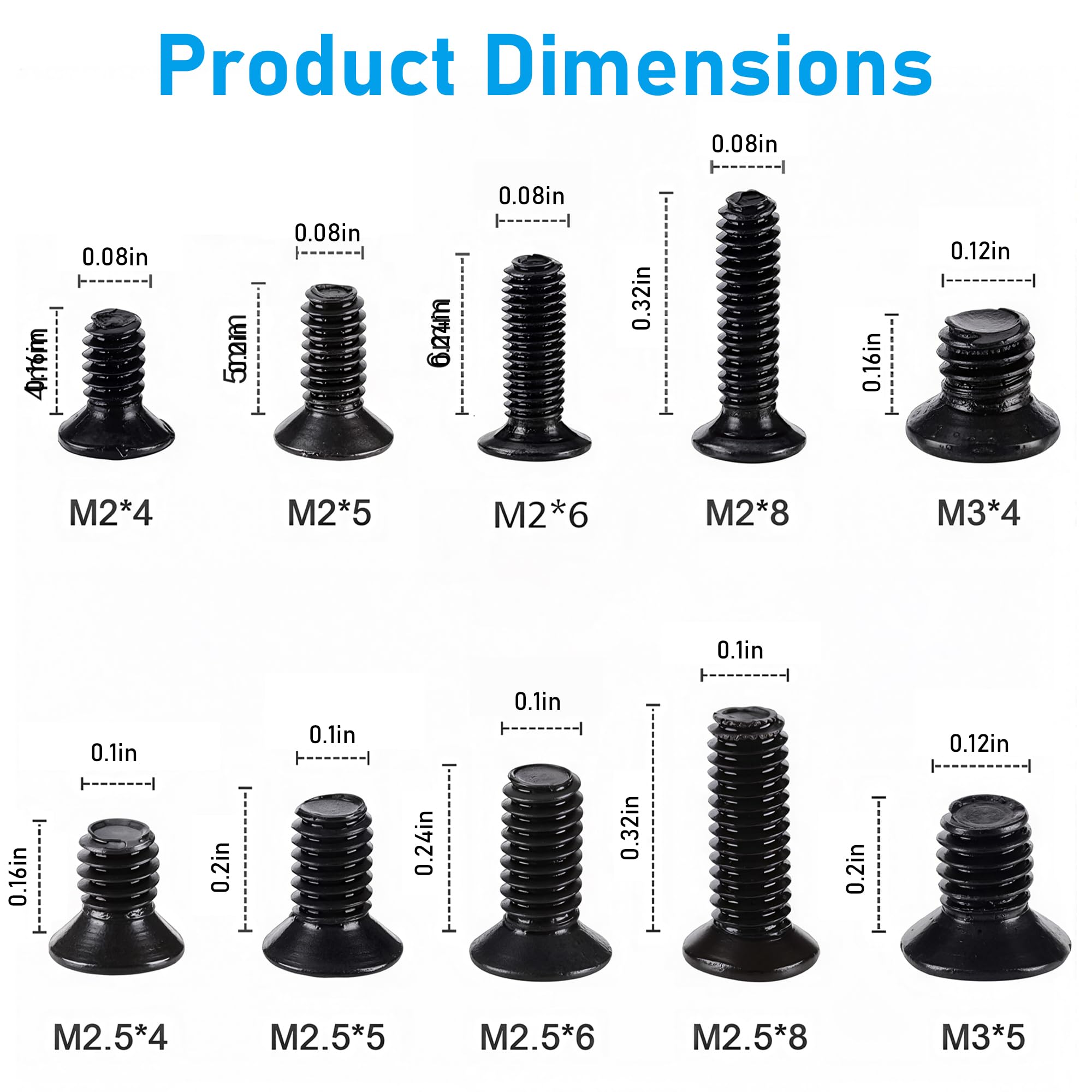 Juego de 500 tornillos para laptop, juego surtido de tornillos M3 para computadora con caja de almacenamiento para reparación de portátiles, mantenimiento y accesorios de bricolaje — view 2