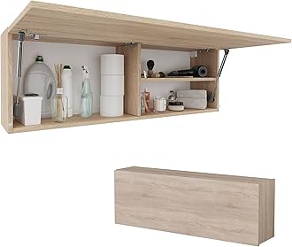 PLATAN ROOM Bathroom Cabinet 60/80/120 Wide Bathroom Furniture Bathroom Folding Wall Cabinet High Gloss Matt White (Sonoma Oak, 120 x 40 x 25)