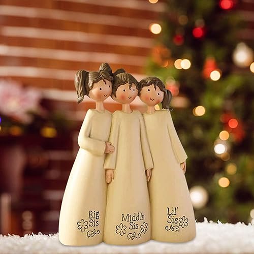 Miniatura 2 de Estatua de ángel de la amistad, figura de mesa de ángel de resina con flores, esculpida pintada a mano, estatua de ángel de la amistad, escultura