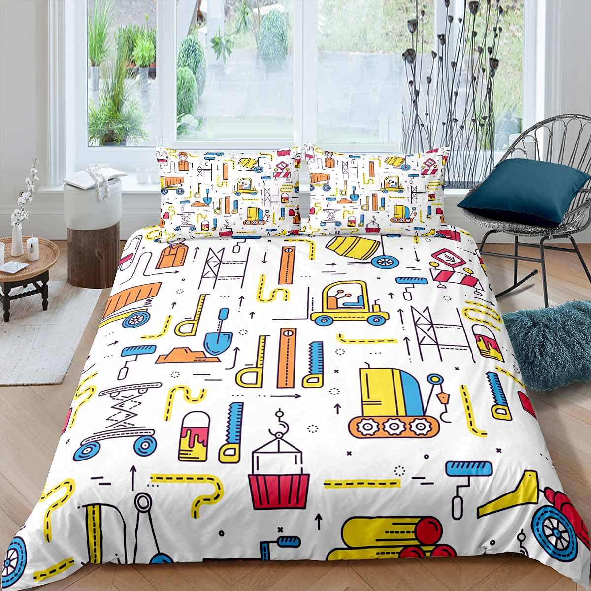 Juego de Cama para niños y niñas,Funda de edredón para habitación de guardería,King,3 Unidades
