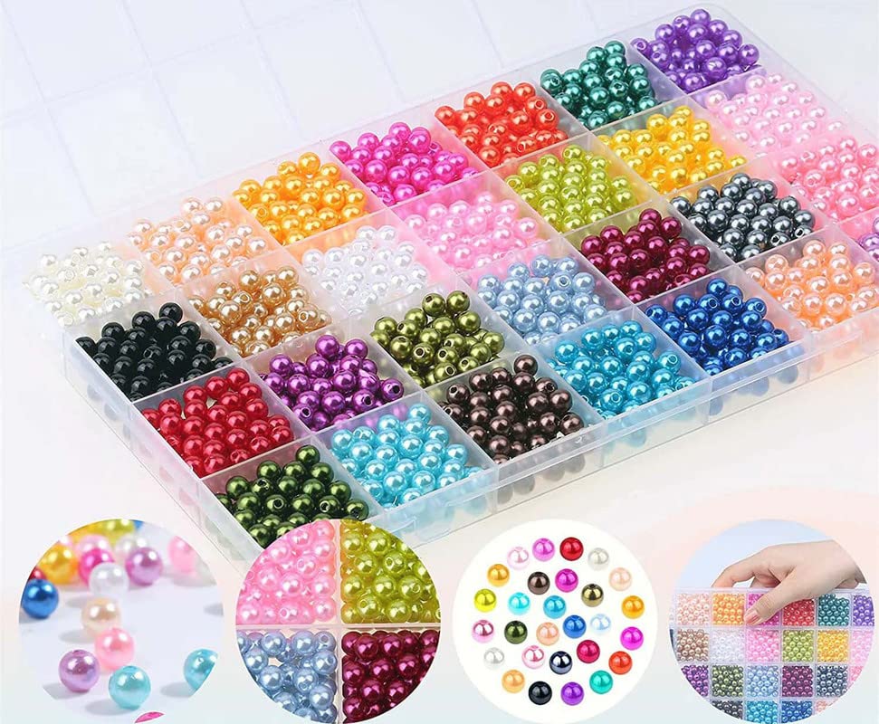Image of DIY Crafts 200 Pcs, Mix Sizes, Pearl Bead, Multicolor Pearls Beads Loose Pearls with Holes for Jewelry Making, Small Pearl Filler Beads for Crafting Bracelet Necklace Earri (200 Pcs, Mix Sizes)
