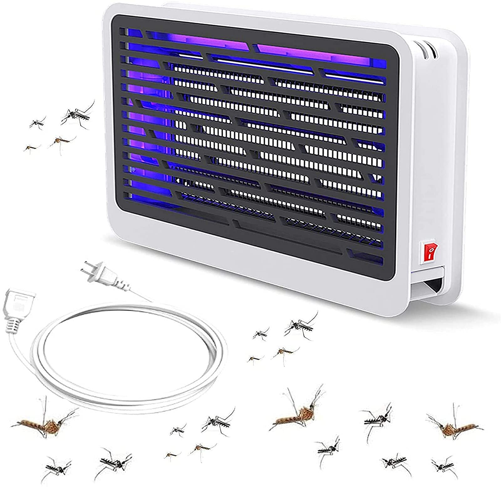 Ammazzamosche elettrico, Luce repellente, Ammazzamosche a luce UV, Lampada antizanzare per interni, Killer portatile, Ammazzamosche commerciale, Utilizzato per uccidere zanzare, mosche e falene (Bianc
