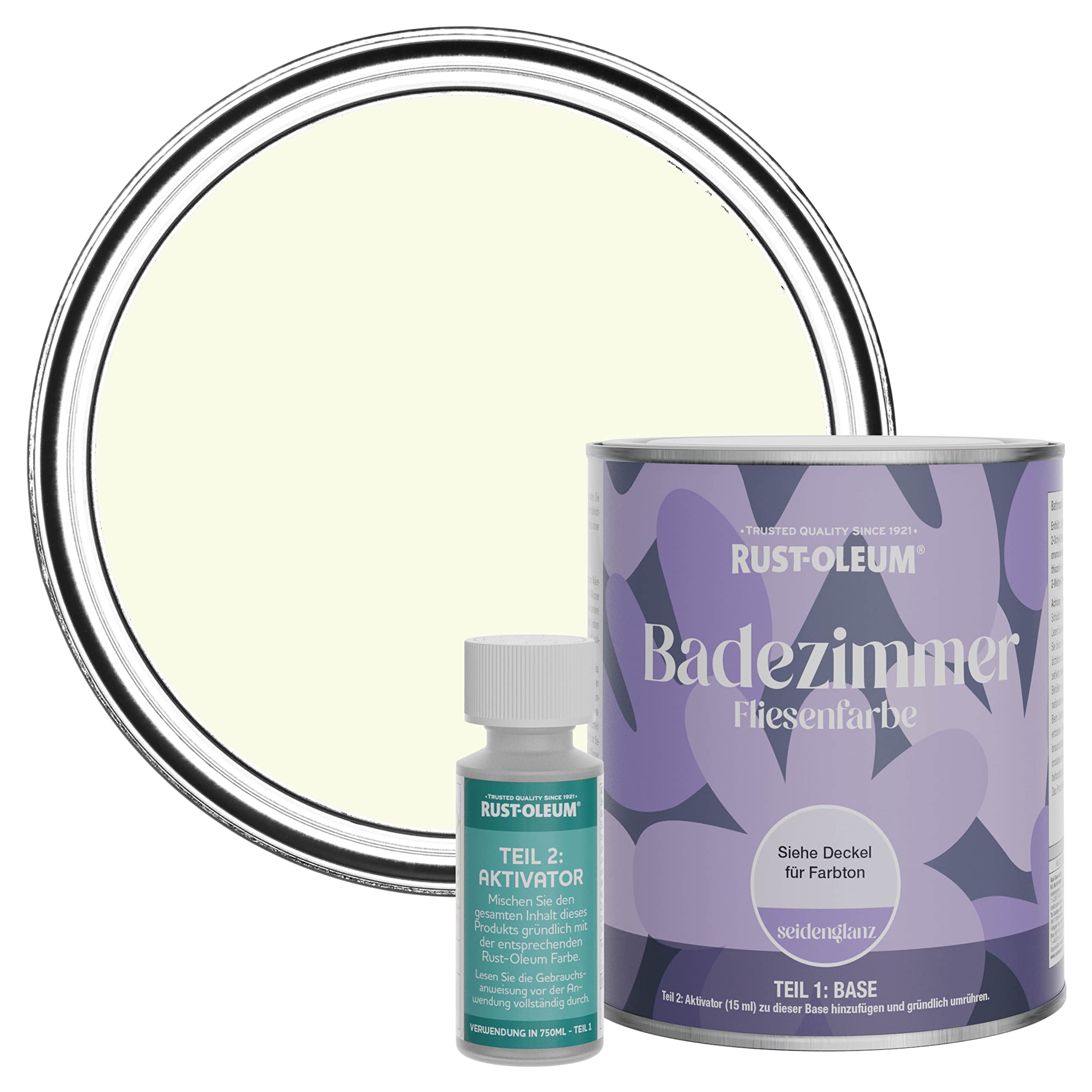 Rust-Oleum wasserbeständiger Fliesenlack für das Badezimmer in seidenglänzendem Finish - Butterkeks 750ml
