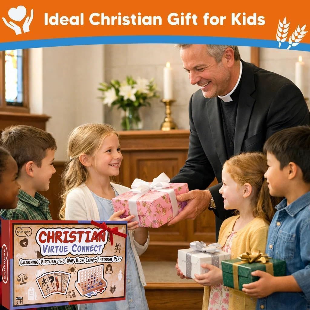 Garybank Bible Virtue Connect Games for Kids, with 42 Biblical Character Story & Virtue Cards, Christian Game for Sunday School, Youth Group, Pastor Ministry, and Family, Bible Study Toys for Kids